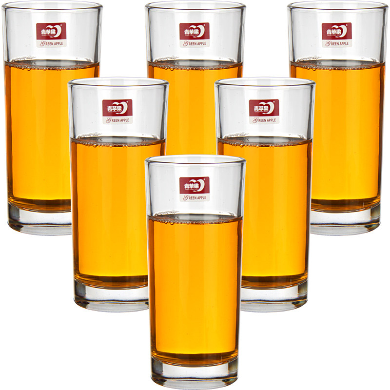 青苹果耐热玻璃杯家用水杯啤酒杯 圆形玻璃水杯 套装待客耐热水杯,淘宝优惠券,粉丝福利购,淘宝优惠卷