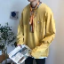Anh em mập mạp áo thun mùa thu trắng cổ tròn từ bi mẫu đôi rộng rãi áo sơ mi size lớn phiên bản Hàn Quốc của xu hướng quần áo nam - Áo phông ngắn áo thun nam đẹp Áo phông ngắn