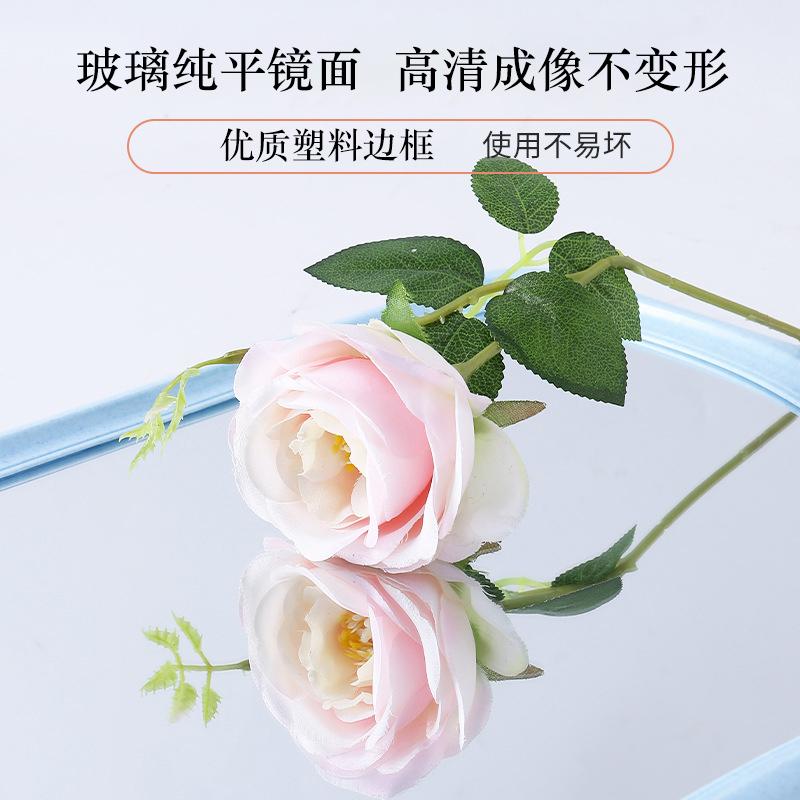 家用宿舍卫生间洗手台免打孔浴室镜子壁挂挂墙式洗漱置物架化妆镜