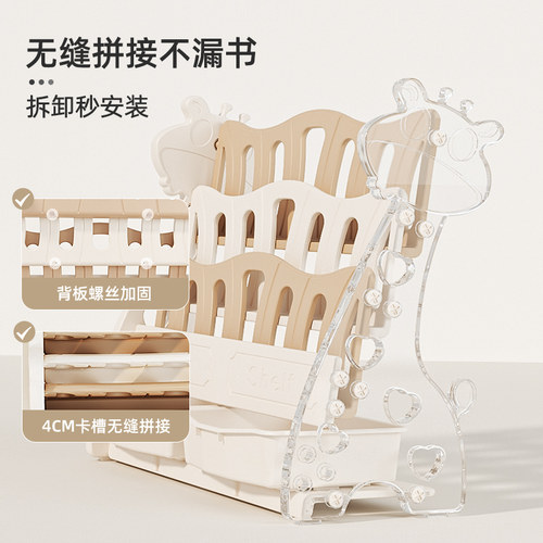 儿童书架简易家用落地宝宝小书架婴儿阅读绘本收纳架置物架绘本架 - 图2
