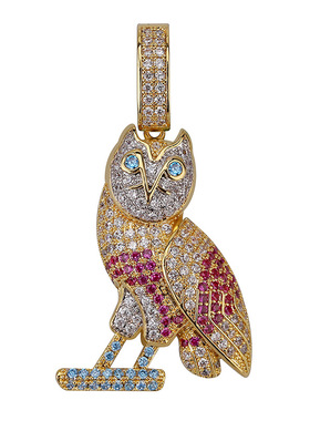 猫头鹰owl吊坠欧美INS爆款满锆石