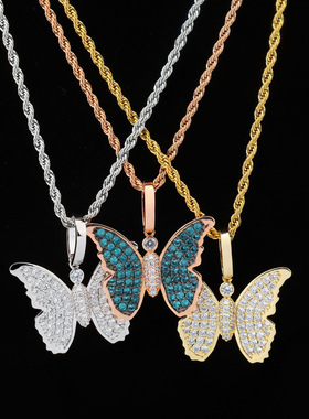 小蝴蝶Butterfly满钻吊坠潮人Hip