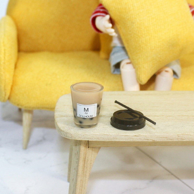 1:12微缩食玩场景饮料娃娃屋仿真配件迷你道具拿铁珍珠奶茶模型,淘宝优惠券,粉丝福利购,淘宝优惠卷