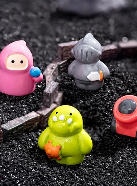 微景观小摆件卡通可爱小小士兵与怪兽公仔手办diy桌面装饰品配件