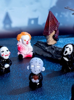 恐怖万圣节欧美电影怪物电锯惊魂杀手小丑树脂工艺公仔桌面小摆件