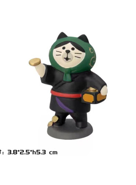 树脂日式桌面场景布置猫咪文鸟