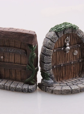微景观树脂仿真花园拱门小门DIY配件工艺造景布景复古门心理沙盘