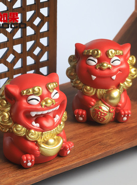 树脂中式桌面祈福狮子摆件