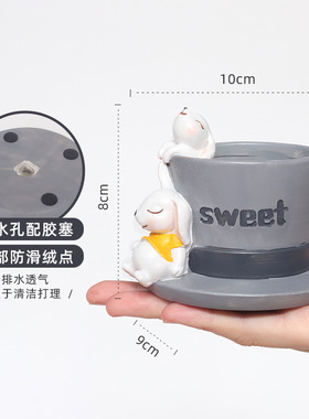 如果树脂福建卡通可爱花盆