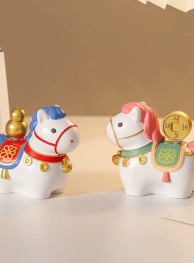 创意礼品马年吉祥物树脂摆件马上发财趣味解压办公室工位年会礼品