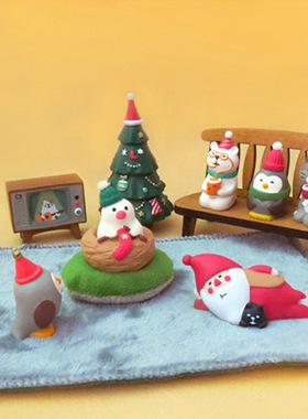 decole滑雪滑冰雪人狂欢聚会摆件