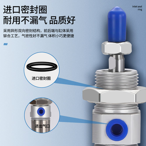 迷你气缸MAC/MA16X10X15X20X25X30X35X40X50X60X75X80X100X125SCA - 图2