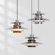 Italian Bauhaus medieval style dining table lamp designer creative island bar PH5 silver flying saucer restaurant chandelier