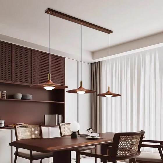 Walnut color restaurant chandelier in antique style iron art