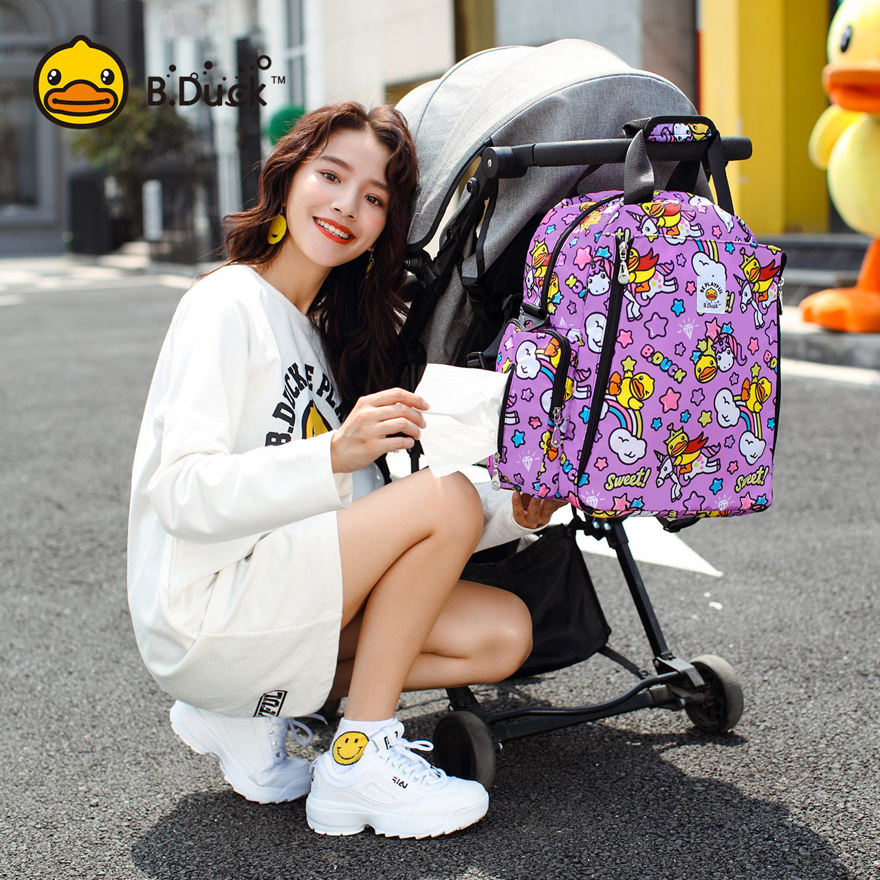 小黄鸭2020新款妈咪包双肩妈妈背包 semk妈咪包/袋