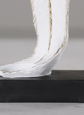 金羽毛高档现代轻奢摆件