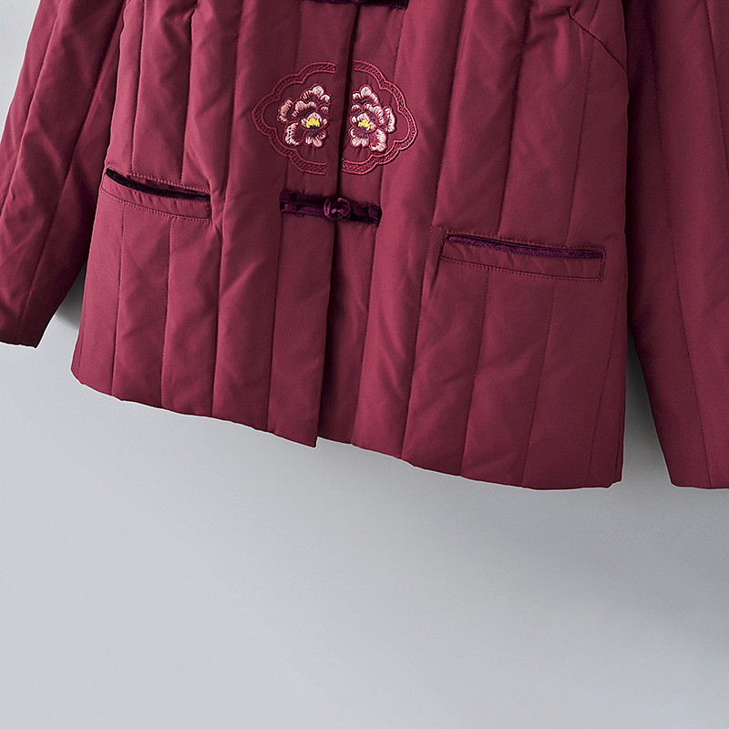 中老年人轻薄羽绒服女短款60岁70妈妈冬装内胆奶奶装秋冬棉袄外套 - 图1