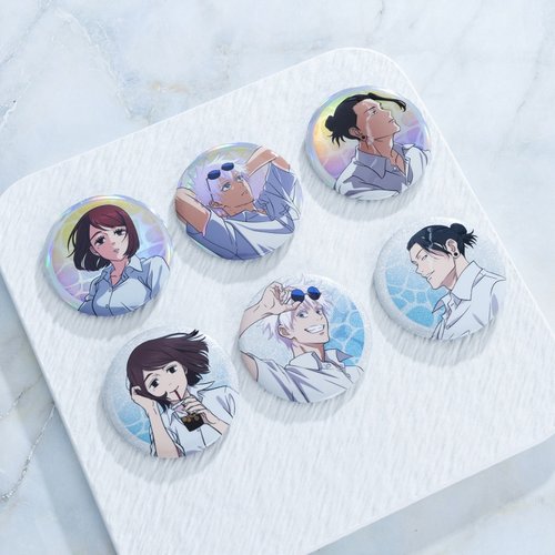 咒术回战 明昼黄昏 五条悟夏油杰硝子自制周边吧唧徽章立牌色纸 - 图1