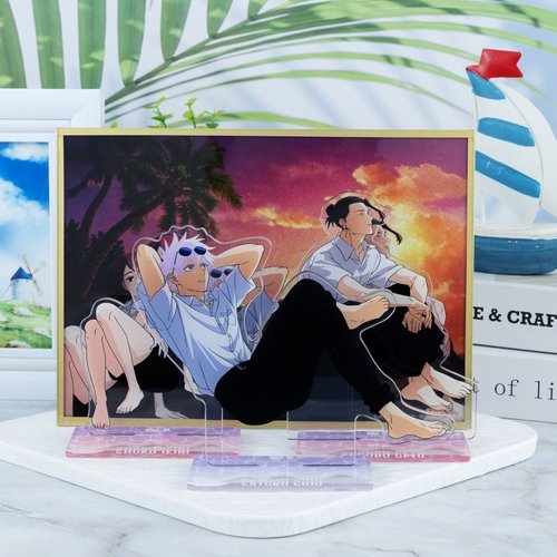 咒术回战 明昼黄昏 五条悟夏油杰硝子自制周边吧唧徽章立牌色纸 - 图0