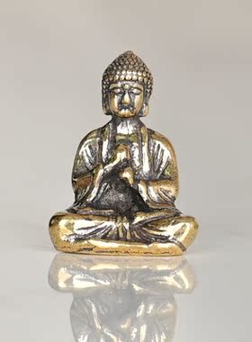 微景观铜摆件中式佛陀精铸造景茶道香道禅意苔藓假山盆景沙盘装饰