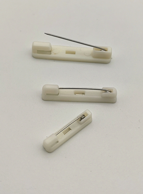 胸牌别针配件白塑料夹子扣针配件隐形袖章固定工号吊牌胸卡带背胶