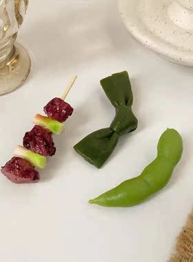 网红仿真食物发夹搞怪烧烤串串发卡美食红烧排骨侧边刘海夹子头饰