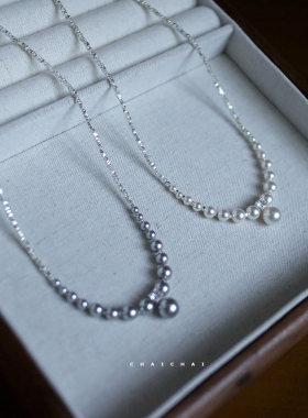 年底清仓S925纯银碎银子珍珠项链