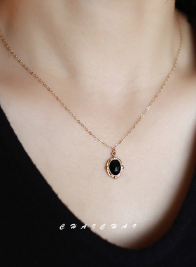 法式通勤简约短款项链14K包金