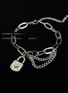 少女风爱心小锁头不褪色手链