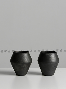 景德镇样板间新中式手工复古陶罐花瓶花器居家客厅桌面软装饰摆件