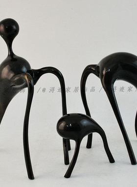 北欧简约金属大理石摆件现代样板间家居客厅电视柜玄关装饰品摆设