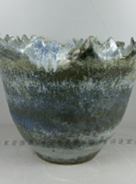 现代设计小众花边哑光贝壳几何造型抽象扭曲陶瓷干花插花花器摆件