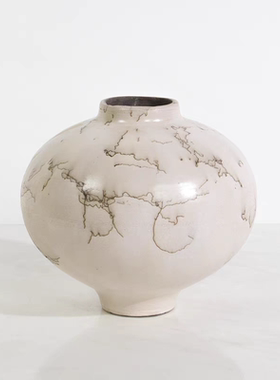 现代简约陶瓷手绘水墨纹理花器花瓶客厅创意桌面书房装饰样板间