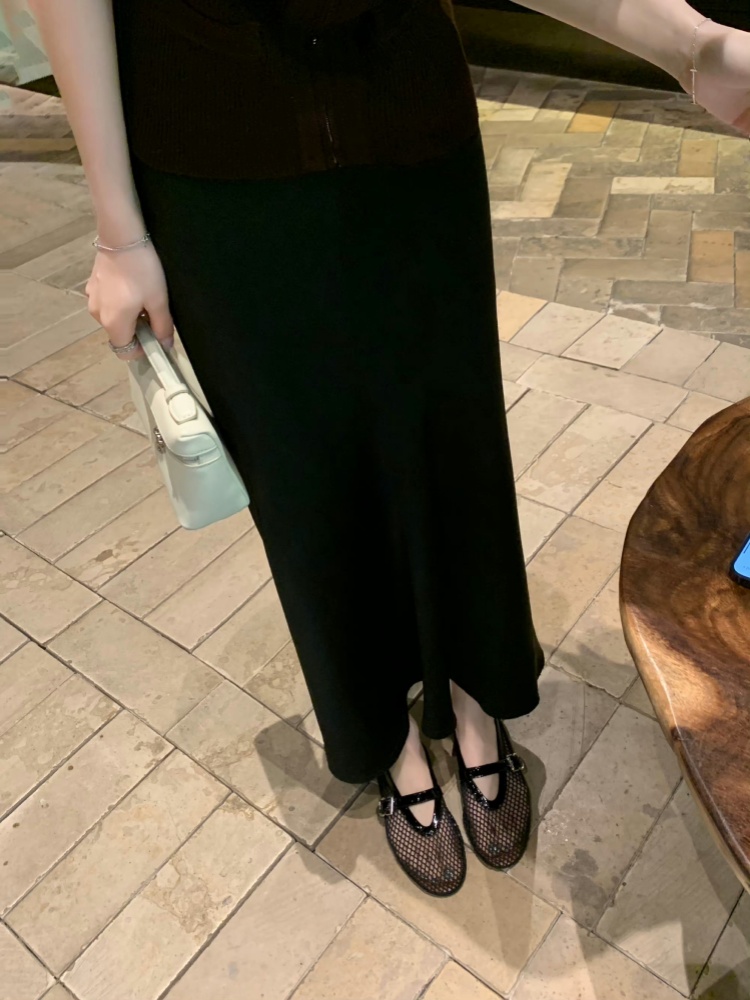 小羊皮软底闪闪水钻一字扣带玛丽珍鞋女2024夏季新款浅口平底单鞋 - 图3