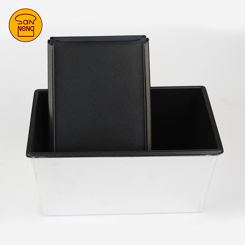 三能不粘土司面包模具家用450g黑色不沾带盖吐司盒SN2052烘焙模具-图2