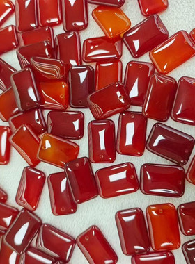 天然红玛瑙无事牌吊坠 男女款 黄玉髓平安牌挂件项链玉坠玉佩饰品