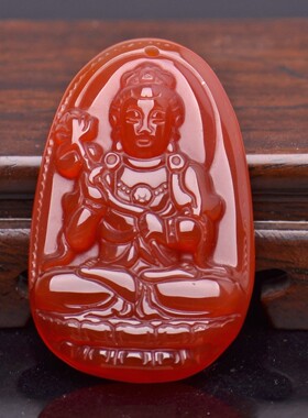 天然红玛瑙八大守护神吊坠 玉髓生肖鼠牛虎兔龙蛇马羊猴狗猪挂件