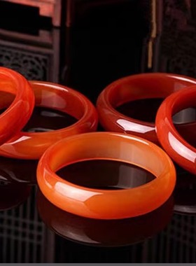 天然巴西红玉髓手镯玉镯