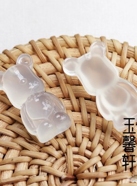 天然玉髓暴力熊吊坠可爱小熊