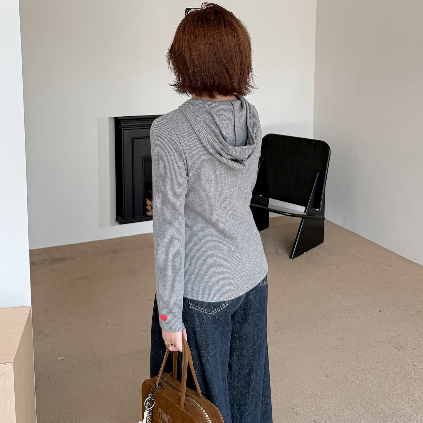 减龄百搭撞色上衣大码女装显瘦打底200斤胖mm套头连帽针织长袖t恤 - 图2