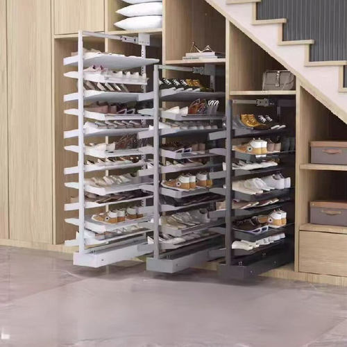 衣帽间推拉鞋架多层家用抽拉式可伸缩大容量楼梯鞋柜收纳五金配件 - 图0