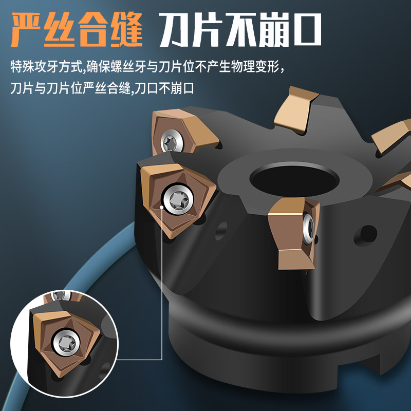 快进给刀盘90度双面六角平面铣刀盘MFWN重切削刀盘WNMU080608刀片_虎窝淘