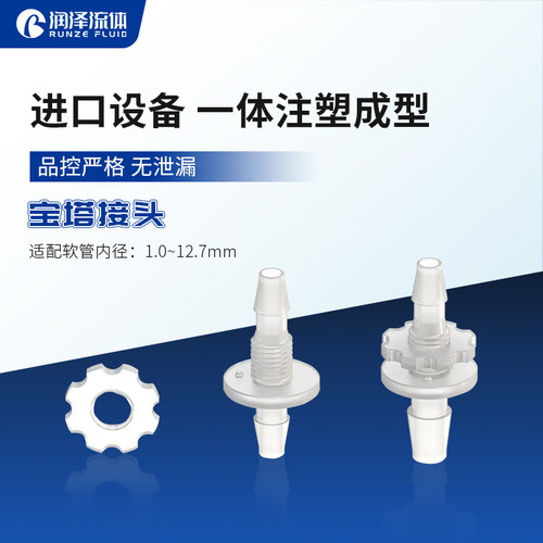 塑料穿板接头软管螺纹宝塔直通过板对接耐腐蚀面板安装接头耐油 - 图1