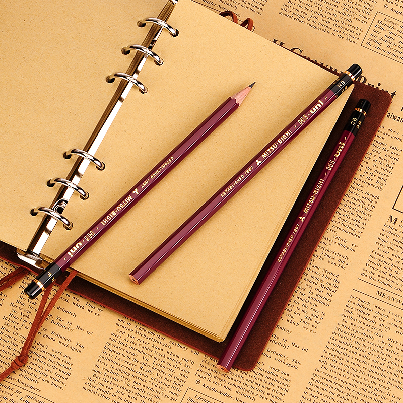 日本UNI三菱HI UNI高级测试木杆绘图铅笔美术生用22种硬度可选 - 图1