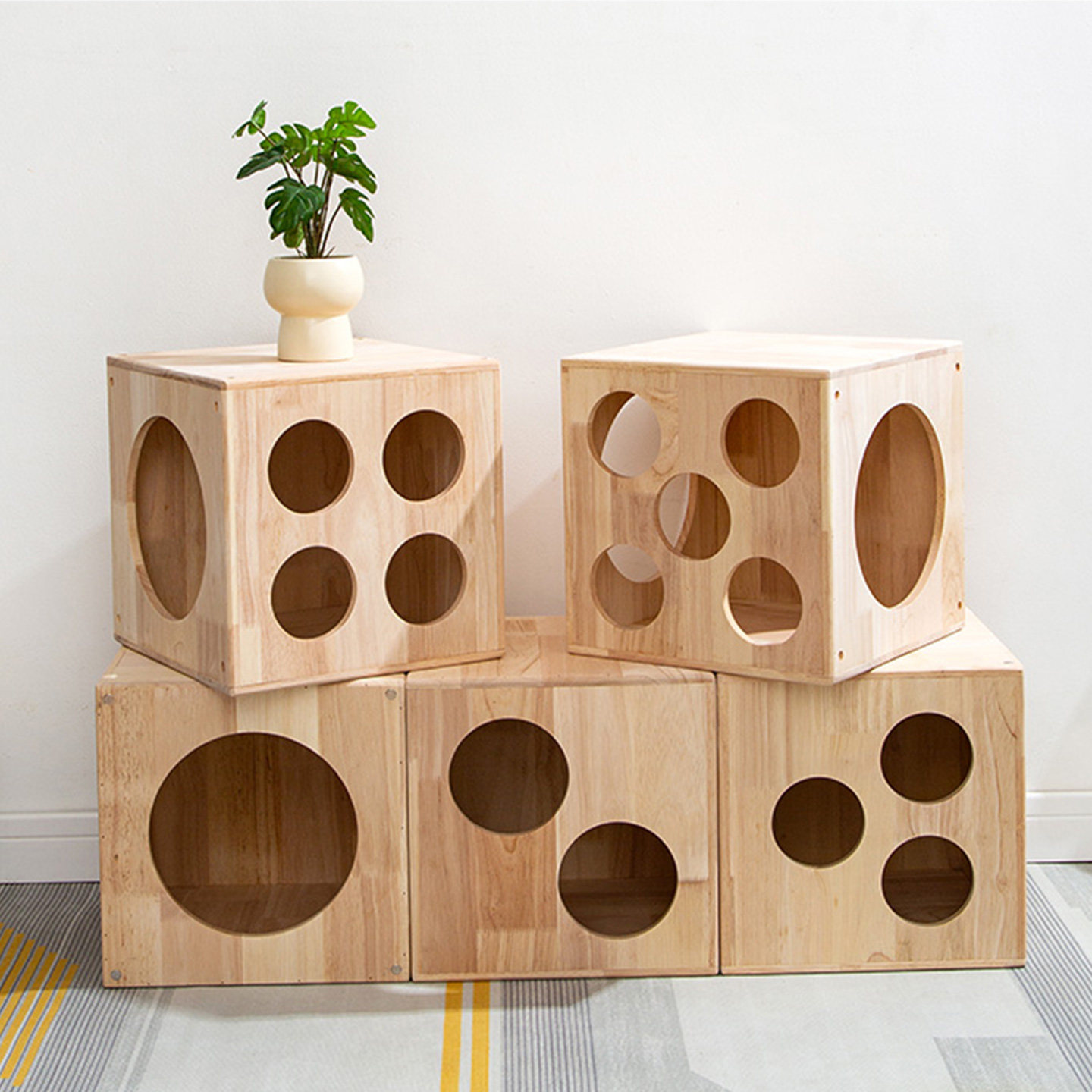 日式猫别墅猫爬架实木家用猫窝洞穴躲避窝猫咪玩具躲藏乐园宠物用,淘宝优惠券,粉丝福利购,淘宝优惠卷