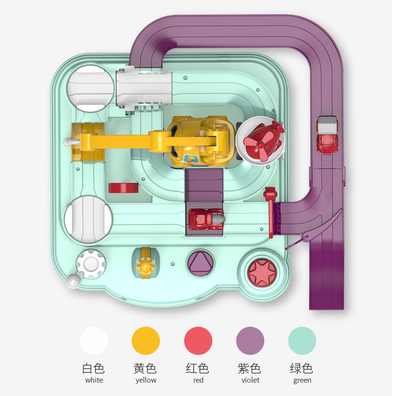儿童汽车闯关大冒险益智力男孩3-4岁轨道火车玩具6停车场抖音同款 - 图2