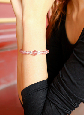 小众草莓晶运原创气质百搭手链