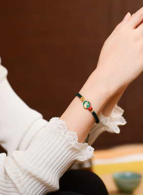 纯然女古法沙金文艺复古生肖手链