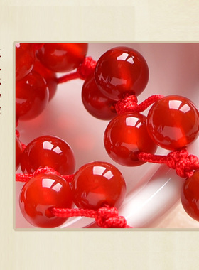 纯然饰品天然红玛瑙时尚项链女手工编织配饰民族风简约百搭配绳