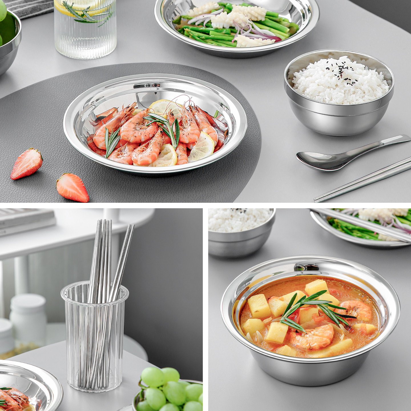 不锈钢碗筷餐具家用户外露营便携套装旅行野炊盘碟收纳全套餐具